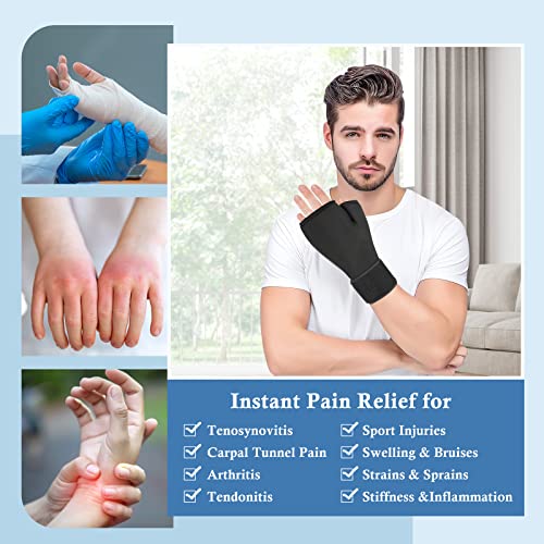 Helthrelife Wearable Thumb Wrist Ice Pack，Reusable Gel Hand Finger Ice Pack,Hot Cold Therapy,Adjustable Strap for Pain Relief of Carpal Tunnel, Arthritis,De Quervain\'s Tenosynovitis,Swelling&Bruises
