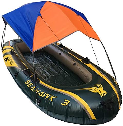 Clnelec Inflatable Kayak Awning Canopy, 2/3/4 Person Foldable Boat Tent Sailboat Awning Top Cover Fishing Tent Camping Sun Shade Shelter Rain Cover Kit No Boat Included