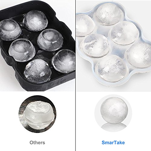 image for Set of 2 Ice Cube Trays, SmarTake Silicone Sphere Ice Ball Maker and L