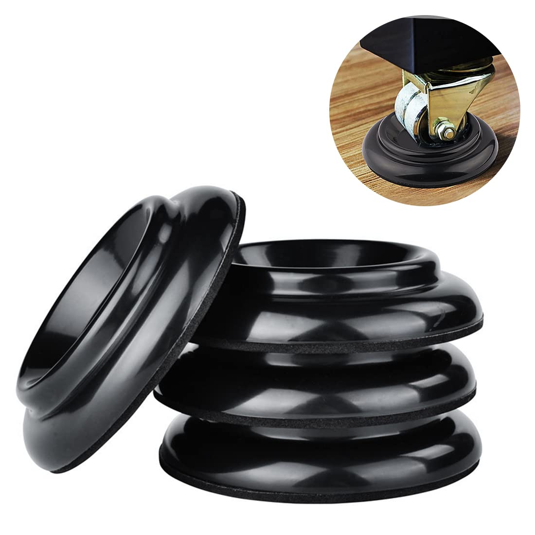 Zhioudz Piano Caster Cups Upright Round Piano Foot Pads，4 Pcs Beech Wood Coasters, Grand Piano Caster Cups Used to Protect Floors and Carpets From Damage to Piano Casters
