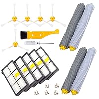 DerBlue Replacement Parts for iRobot Roomba 860 880 805 860 980 960 Vacuums, with 5 Pcs Hepa Filter, 5 Pcs 3-ArmedSide Brush, 2 Set Tangle-Free Debris Rollers