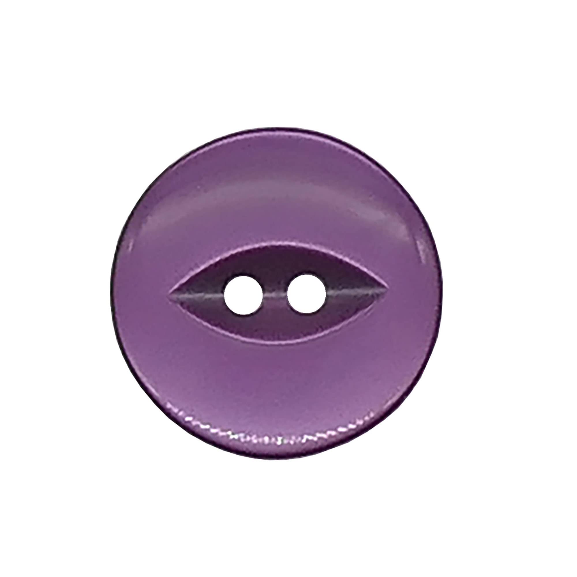 The Bead Shop 20 Pack Round Fish Eye Buttons, Baby Buttons, Sewing, Knitting & Crafts - Purple 19mm / 30 Lignes