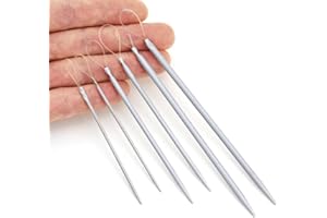 Acoeitl 6 Pcs 3 Size Aluminum Blunt Yarn Needles Large Eye Wool Needles for Yarn Crochet Weaving Darning Tapestry Needle for Beginners Sewing Needles Stitches (5.1 in,4 in,2.8 in)