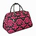World Traveler 21-Inch Carry-On Shoulder Tote Duffel Bag, Black Pink Damask, One Size
