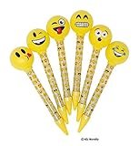 Emoji Pens for Kids - 6 Different Designs, Light-Up Non-Smudge Writing Pens, Great As Gifts, Party Favors & Classroom Reward, by 4E's Novelty,