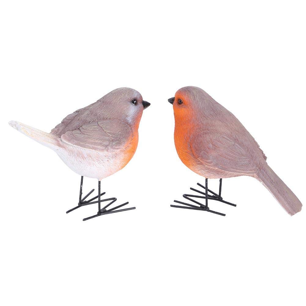 Resin Bird, 2Pcs Simulation Resin Bird Decor Animal Indoor Outdoor Garden Art Craft Ornaments