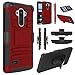 LG G Stylo Case, EC™ Hybrid Holster Case, Dual Layers Armor Case with Kickstand and Locking Belt Swivel Clip for LG G Stylo/LG G4 Stylus/LG LS770 (Red/Black)
