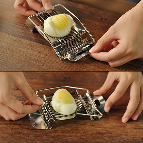 PROKITCHEN Boiled Egg Slicer Tool, Stainless Steel Wire Egg Slicer Strawberry Cutter - Thumbnail 4