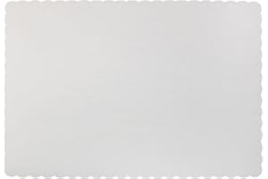 RUPERT AND JEOFFREY'S TRADING CO. Paper Placemats - Disposable - Scalloped Edge (White, 50)