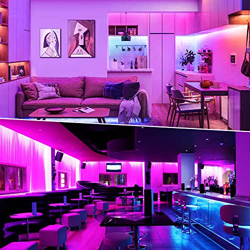 Aogled Ruban LED RGB 30m,Bande Lumineuse LED Bluetooth Dimmable avec Contrôle par Application,Télécommande à 44 Boutons,Réglage de la Minuterie,Mode Musique,LED 24V pour Salon | Chambre(15M×2)