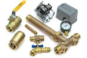 UNKNOWN 1x11 BRASS Tank Tee Installation Kit w/UNION & VALVES for Water Well Pressure Tank with FSG2 Pressure Switch NO LEAD (FSG2 40/60)