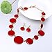 DL DiLiCa Women Statement Bib Necklace and Earring Set Charm Costume Choker Novelty Enamel Jewelry Set Red