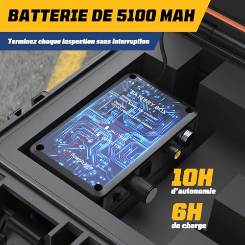 Dnenellr Pipeline Inspection Camera, Self-Leveling 1080P Camera and 512Hz Transmitter, 7MM Reinforced Cable with Metric Markers, 9 Inch HD IPS Screen, 32GB DVR, 5100mAh Battery, IP68 (50M)