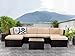 Wisteria Lane Outdoor Furniture Set, 7 PCS Patio Sectioanl Sofa All Weather Wicker Seating with Ottoman and Table, Black