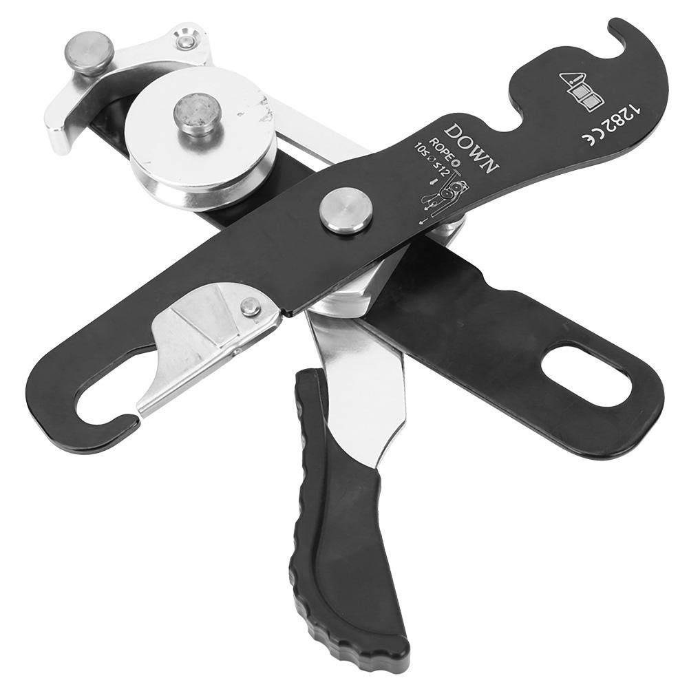 Demeras Climbing Descender Self-braking Stop Gear Stop Descender Gear Hand Controls Double Stop Rappelling Belay