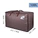 DOKEHOM 100L Large Underbed Clothes Storage Bag with Zip, Moisture proof (Brown)