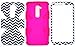 Bastex Heavy Duty Hybrid Case For LG G2 VS980 D800 Hot Pink Silicone / Black & White Chevron Cover