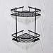 Rozin Bathroom Kitchen Double Corner Shelf Shower Storage Holders Black Color