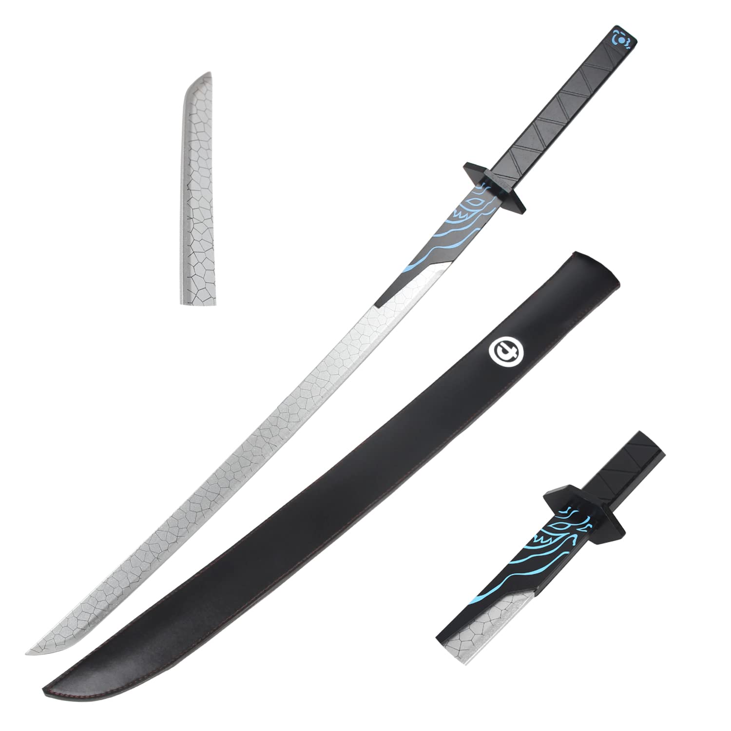 Skyward Blade Bamboo Cosplay Anime Katana Swords Scissor Seven Magic Blade Props Leather Sheath 40 Inches