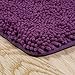 Lavish Home Bathroom Rugs - 2-Piece Memory Foam Bathroom Set with Chenille Shag Top and Non-Slip Base - Machine Washable Bath Rugs (Purple)