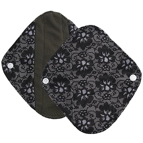 Menstrual Pad,Webla Reusable Bamboo Cloth Washable Sanitary Napkins Environmental Mama Sanitary Towel Pads (L, Black)