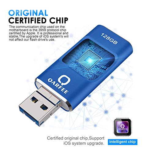iPhone Photo Stick for iPhone USB Flash Drive 128GB Memory Stick Backup Drive OTG Smart Android Type C USB Phone Thumb Drive Memory Stick iPad Storage USB 3.0 Flash Drive iPhone Jump Drive QARFEE - Thumbnail 4
