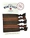 HAIR TIES (BRUNETTE) - Mane Street Hair Ties - Best Fold Over Elastic Material On The Market - No Tug Knotted Elastic Ribbon - Prevents Ponytail Holder Headache - Heat Sealed Ends TOP-SELLER
