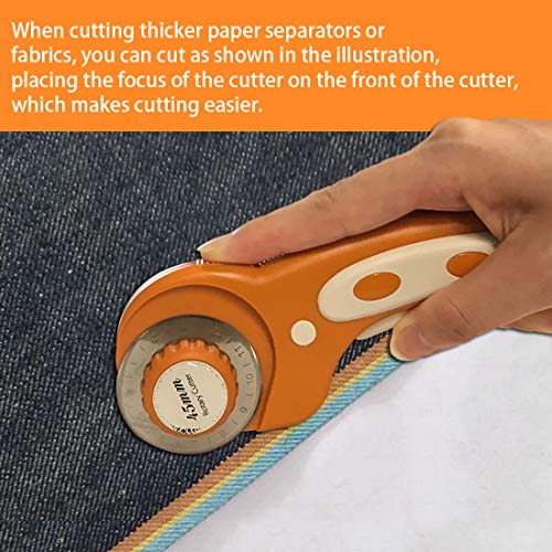 45mm Rotary Cutter, Genround Contour Rotary Cutter with 7 Replacement Rotary Cutter Blades |Leather Cutter Rolling Fabric Cutter Leather Rotary Cutter for Scrapbooking, Quilting, Sewing, Arts & Crafts - Thumbnail 5