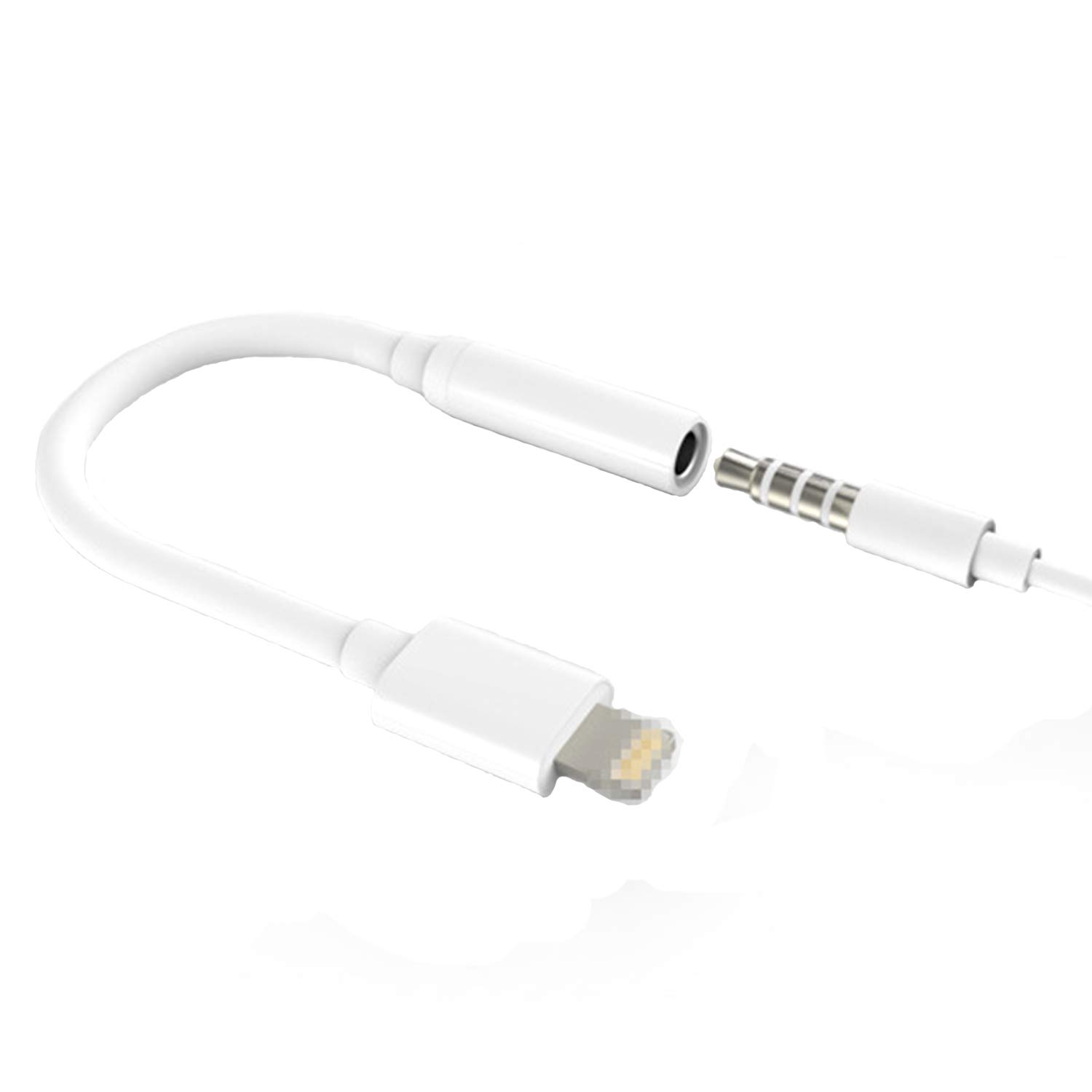3.5mm AUX Audio Headphone Jack Adaptor Earphone Extension Connector Cable for iPhone White