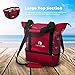 Red Suricata Mesh Beach Bag Cooler - Beach Tote with Leak-proof Rigid Cooler – Beach Bags for Women & Men (Red)