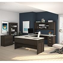 Ridgeley Computer Desk with Lateral File and Bookcase Finish: Dark Chocolate / White Chocolate