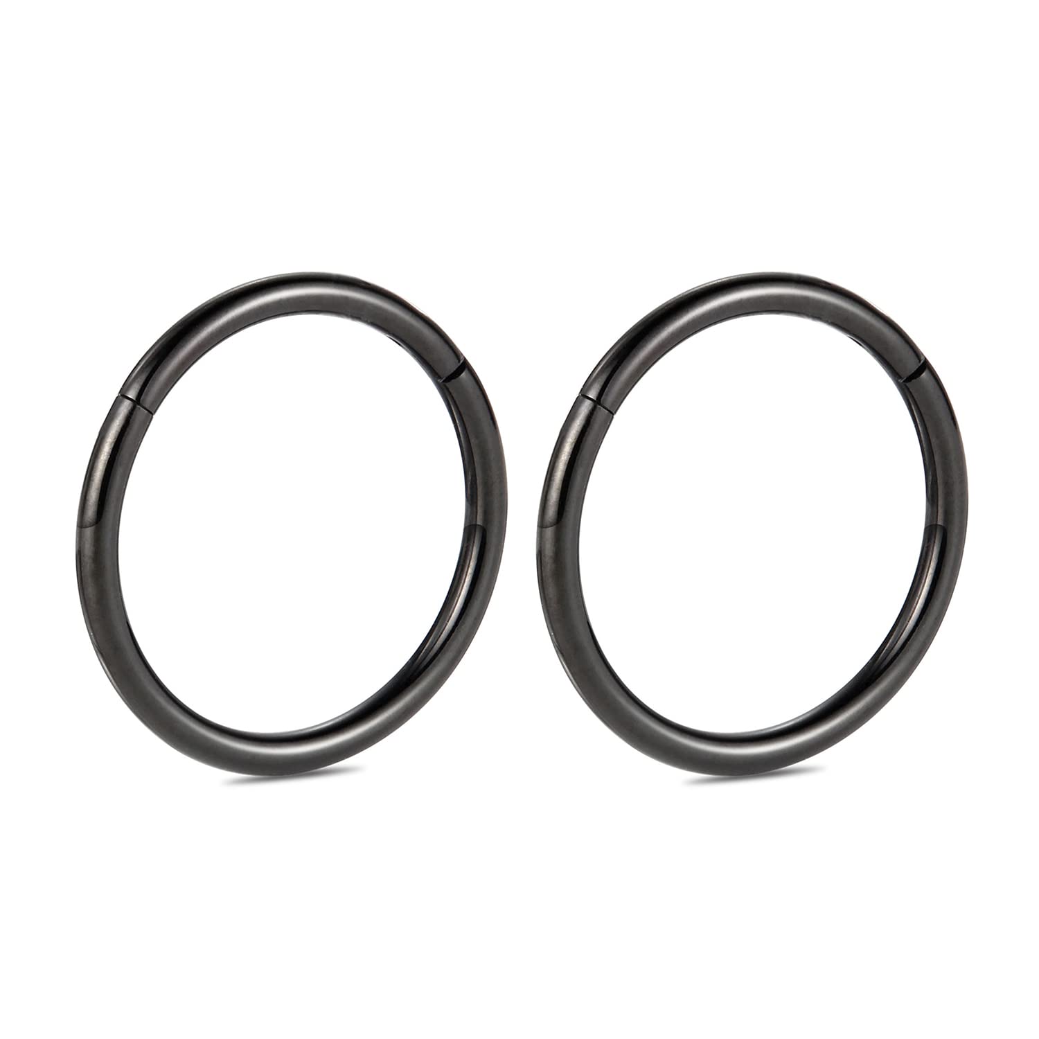 hengkaixuan 2Pcs 8mm Titanium 20G Hinged Segment Earrings Cartilage Helix Lip Tragus Nose Ring Hoop Sleeper Body Piercing