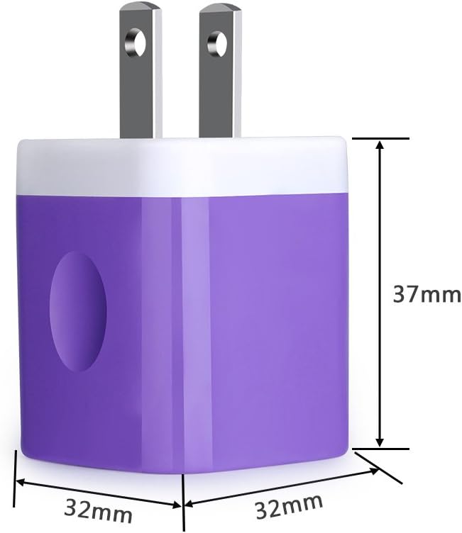 5 Pack USB Charger Wall Plug HUHUTA Dual Port 2.1A USB Phone Charger Adapter Block Box Replacement Fast Charging Plug Compatible for iPhone Xs, iPad, Samsung Galaxy S20, Moto, Google Pixel and More: Home Audio & Theater