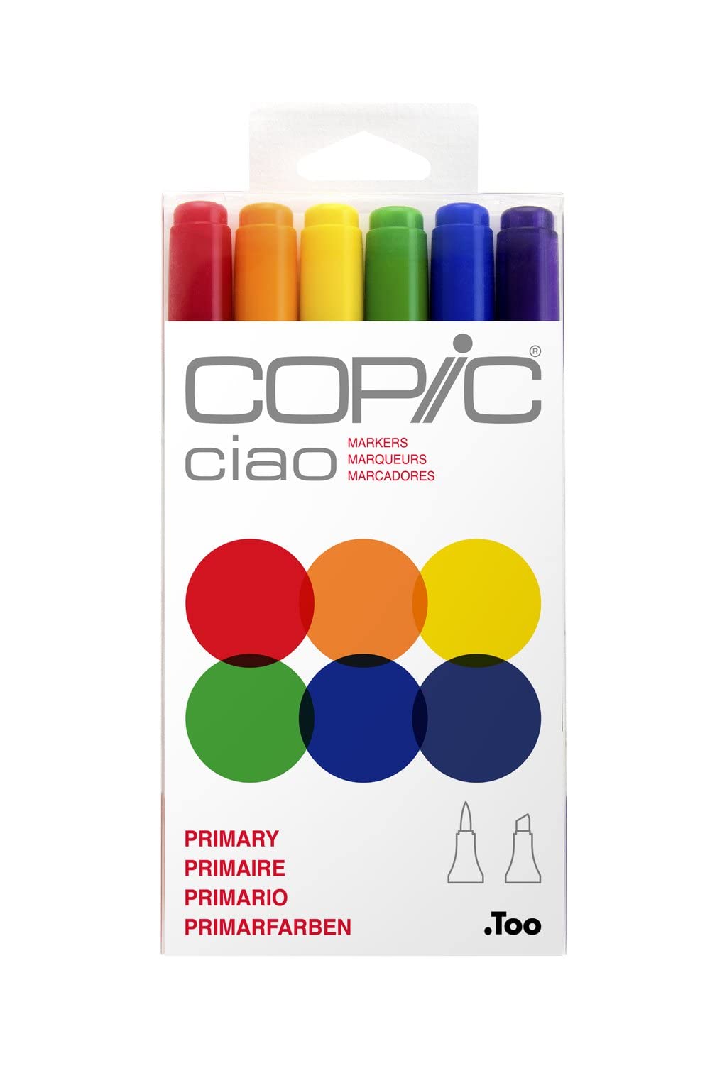 Copic Ciao Coloured Marker Pen - Set of 6 Primary, For Art & Crafts, Colouring, Graphics, Highlighter, Design, Anime, Professional & Beginners, Art Supplies & Colouring Books — image 1