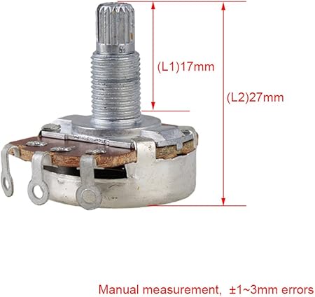 Yibuy A500K ギターポテンショメータ 制御ボリューム 18mm 寸法表