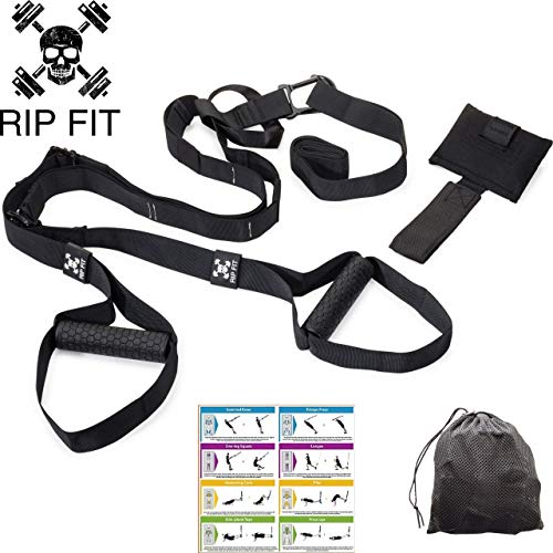 R.I.P. FIT Bodyweight Resistance Training Straps. Best Travel, Outdoor and Home Gym Workout Equipment. Complete Fitness Kit Plus Exercise Guide!