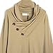 Merryfun Women's Sport Casual Long Sleeve Knitted Draped Button Blouse Top, K M Khaki