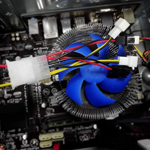 WYMECT 2 Pack IDE Molex 4-Pin to 3-Pin TX3 Case Cooling Computer Fan Multi-Fan Out Power Converter Cable Speed Control Line 2X5V/2X12V
