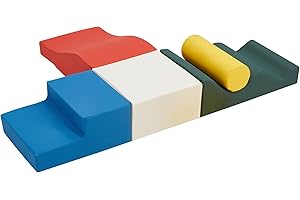 HOMMOW 5-Piece Climbing Blocks for Toddlers,Soft PU Leather Baby Foam Climbing Blocks Indoor,Foam Play Gym Climber Structures,Kids Play Toys Sets for Climbing & Crawling, Classic