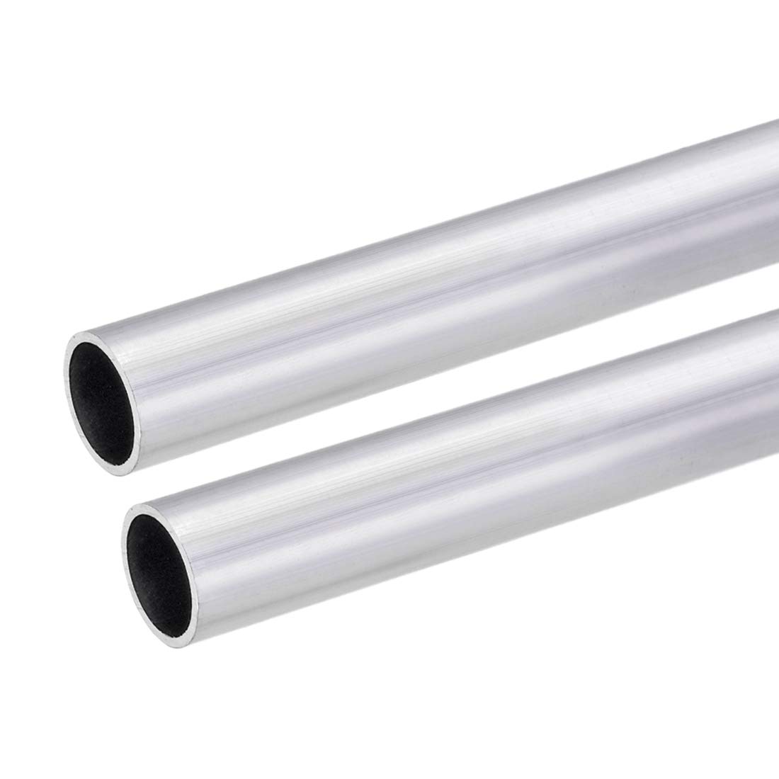 sourcing map 6063 Aluminum Round Tube, 21mm OD 18mm Inner Dia 300mm Length Seamless Straight Tubing 2 Pcs
