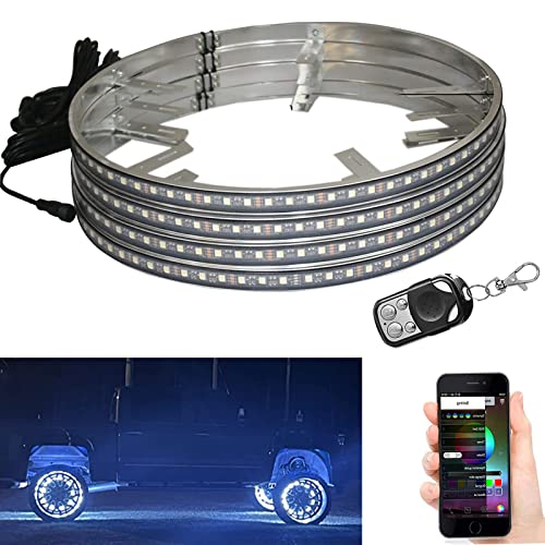 JXOFROAD 15.5 " RGBW Wheel Rim Light Auto Ring Lights,288 LEDs Multi