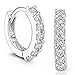 Sterling Silver Earrings Studs,vmree Rhinestones Hoop Diamond Stud Earrings for Girl Women (A)