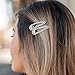 Kitsch Clip Snap Rhinestone | Snap Clips for Hair | Hair Snap Clips | Metal Snap Hair Clips | for Women | Snap Hair Clip | Barrette | 2 Count | Hematite