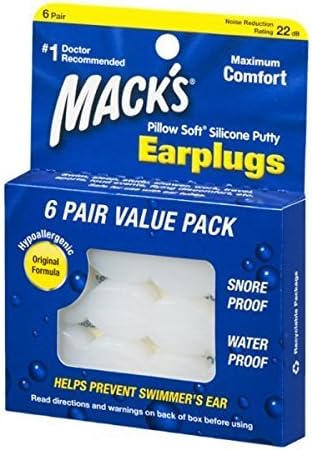 Mack's Pillow Soft Silicone Putty Earplugs - 6 PR by McKeon Products, Inc.