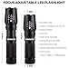 XINKAITE 5 Modes 2000 Lumen Zoomable Cree XM-L T6 LED Zoomable Flashlight, Water Resistant Adjustable Focus Tactical Torch
