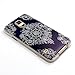Samsung Galaxy S5 , BAISRKE Clear TPU Silicone Gel Back Cover Skin Soft Case for Samsung Galaxy S5 i9600 (Not for S5 Mini) Big White Flower On Dark Blue Back