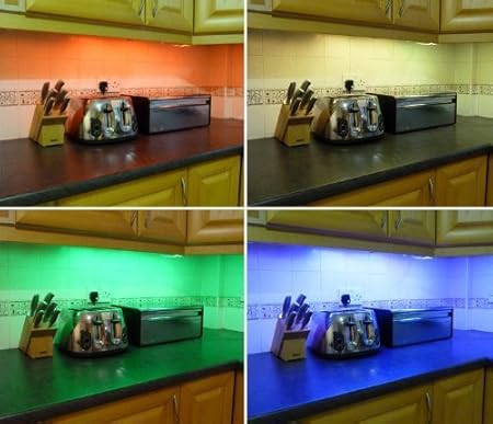 Ossun Colour Changing Rgb Led Kitchen Under Cabinet Lighting Set