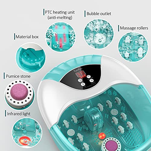 Turejo Foot Spa, Foot Bath Spa With Heat And Massage, Bubble, Infrared