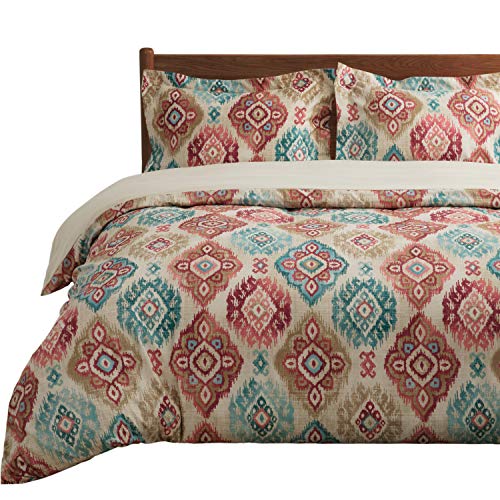 Bedsure Bohemian Duvet Cover Queen Size with Zipper Closure, Super Soft