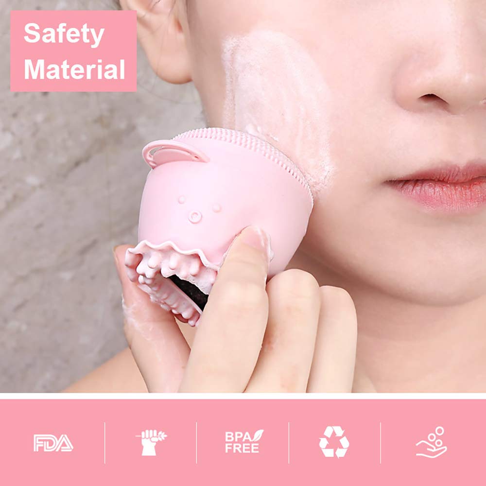 Silicone Face Cleanser and Massager Brush Manual Facial Cleansing Brush Handheld Mat Scrubber For Cleansing and Exfoliating: Beauty